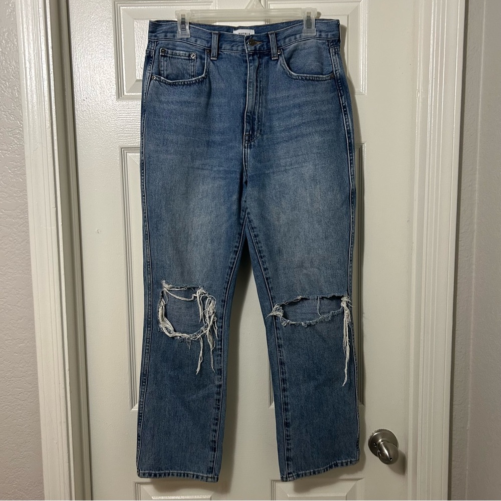 Pistola Eden High Rise Distressed Mom Medium Wash Blue Jeans Size 30 - Picture 4 of 15
